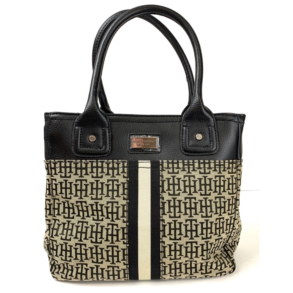 Tommy Hilfiger Black Tan Handbag Purse NWOT